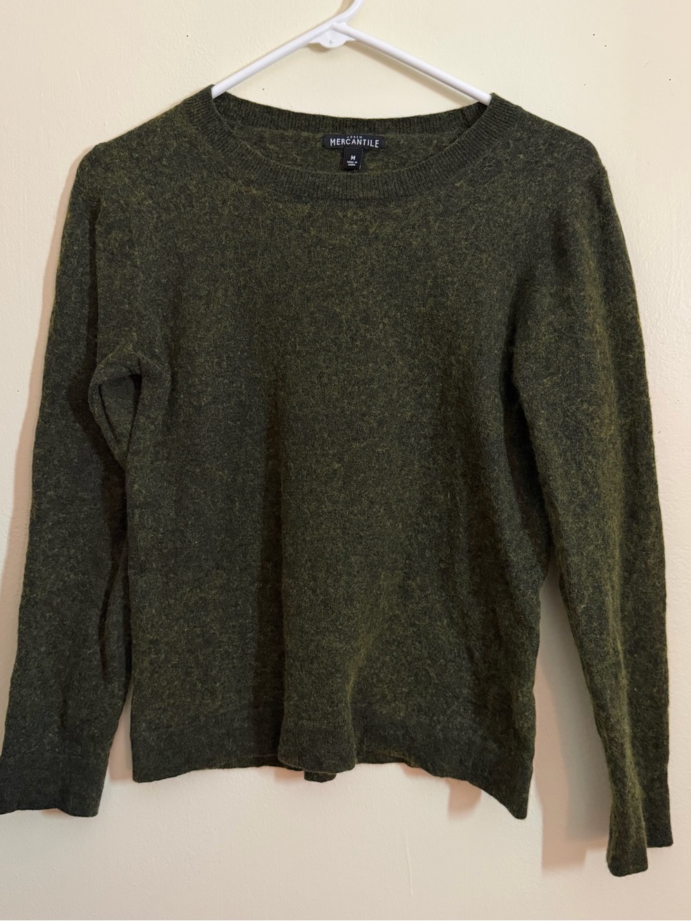J. Crew Green Wool Crewneck Sweater